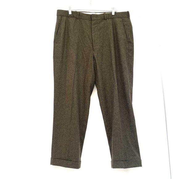 Vtg Polo Ralph Lauren Mens Wool Blend Pants Act. Sz 36x27 Brown Preppy Heritage - Picture 1 of 12